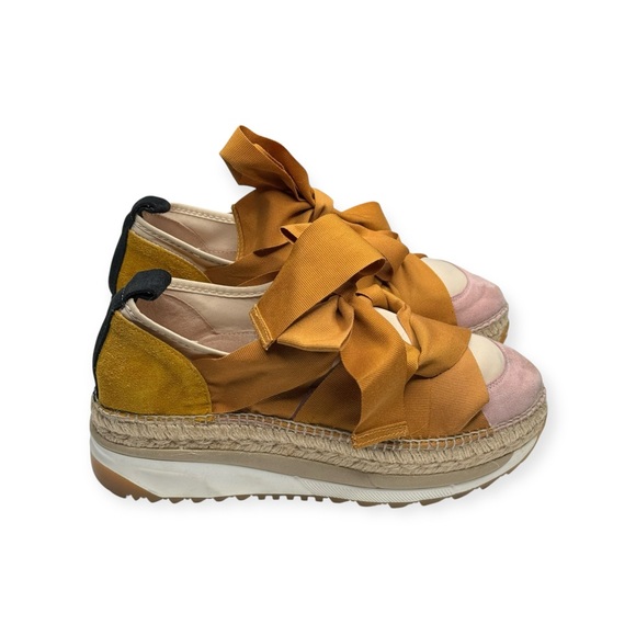 Free People ❤︎︎ Chapmin Ribbon Tie Espadrille Sneakers ❤︎︎ Tan Pink ❤︎︎ 39 8 8.5 - Picture 2 of 16